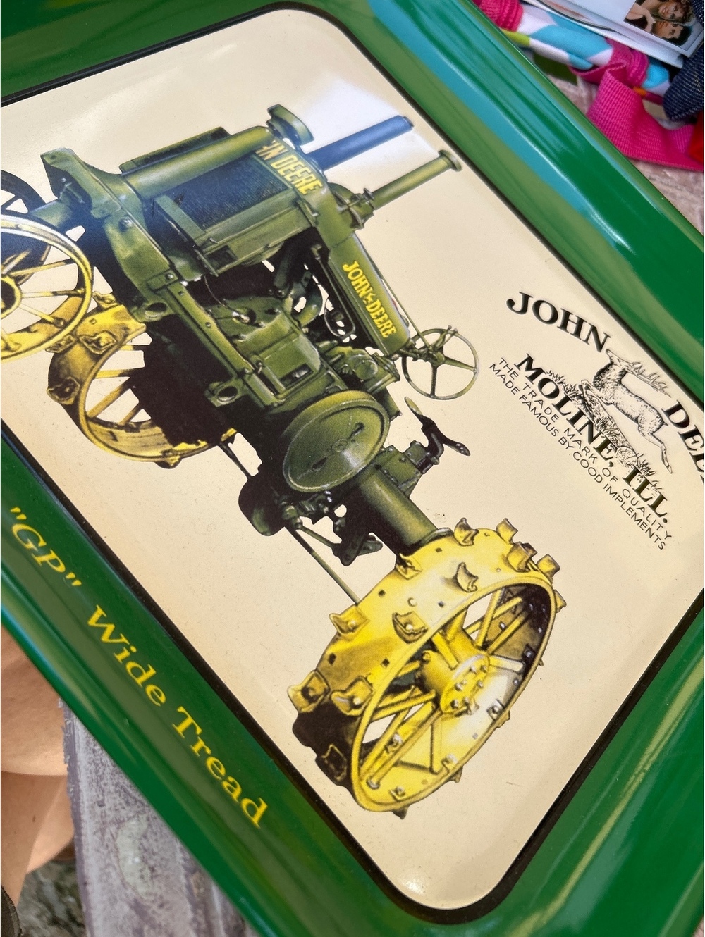 John Deere 1929 GP Wide Tread Tractor Metal Serving Tray